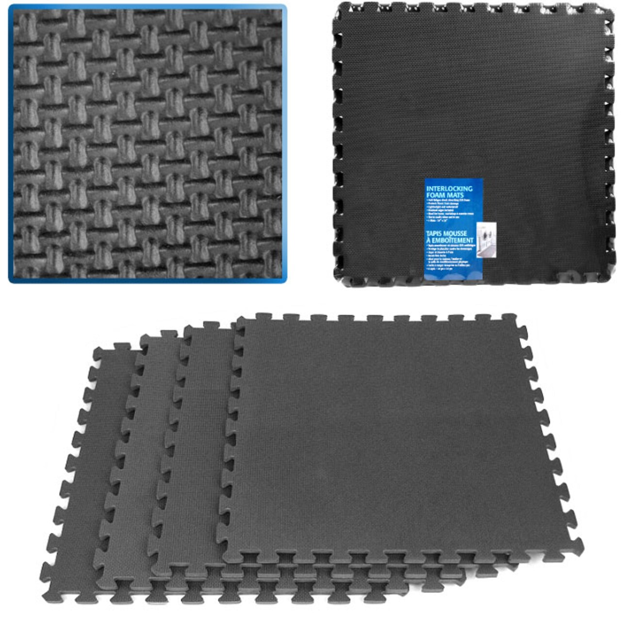 Stalwart Foam Mat Floor Tiles, Interlocking Ultimate Comfort EVA Foam  Padding 4 Pieces that are 2 Square Feet